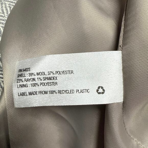 NWT Gap Academy Blazer Siz 10 Gray Herringbone Elbow Patches Academia Wool Blend - Picture 6 of 7